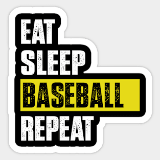 funny Eat Sleep Baseball Repeat Sticker